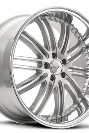 XIX Wheels XIX 23 5x112 20x8.5 +32 Silver Machined with Stainless Steel Lip Handmade