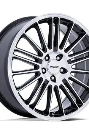 Hot Picks Petrol PE001 P1D 5X114.3 20x8.5 +40 GLOSS BLACK WITH MACHINED FACE