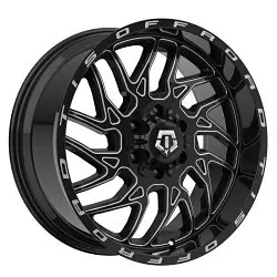Get Yours TIS 544BM 8X180 20x10 -19 GLOSS BLACK MILLED