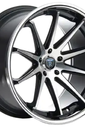 Discount Rohana RC10 5x130 22x9+42 Machine Black/Chrome Lip