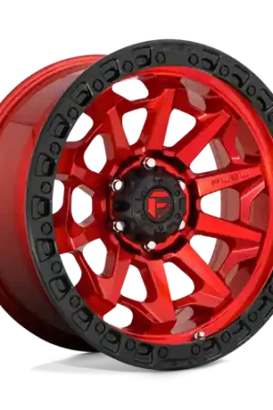 Top Pick Fuel 1PC D695 COVERT 5X127 17X9 +1 CANDY RED BLACK BEAD RING