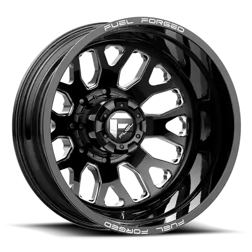 Free Shipping Fuel Mono DE19 FF19D 10X225 24X8.25 -200 GLOSS BLACK MILLED