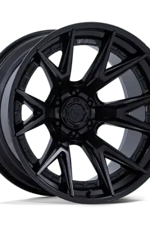 Fuel 1PC FC402 CATALYST 6X139.7 22x12 -44 MATTE BLACK WITH GLOSS BLACK LIP Exclusive Offer