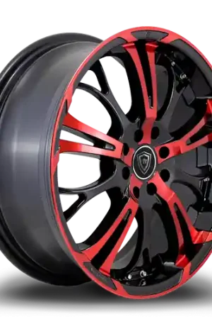 WHITE DIAMOND W667 5x100/5x114.3 17x7+35 RED FACE / BLACK Top Pick