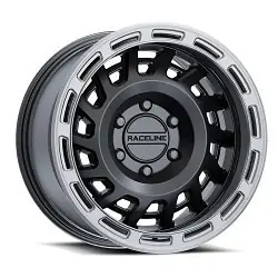 Raceline 957BS Halo 5x127 17x9 -12 Black and Silver Lip Genuine