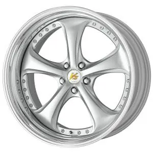 Budget Work Wheels VS-KF 5x115 19x10-4 Light Grey Silver O Disk STEP RIM