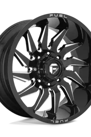 Fuel 1PC D744 SABER 5X150 22X12 -44 GLOSS BLACK MILLED Budget