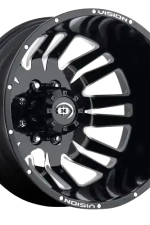 Vision HD 401 Rival 8x200 20x8.25-166 Gloss Black Machined Face Instant Buy