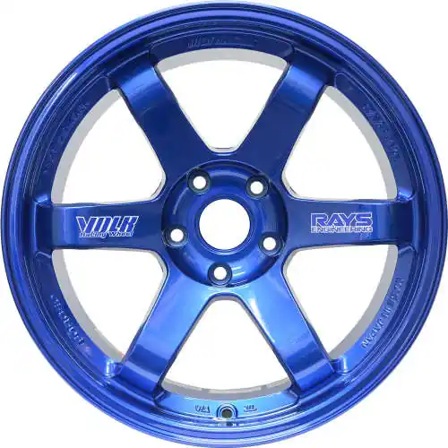 Volk Racing TE37SL 5x114.3 18x10.5 +22 HYPER BLUE Worldwide Shipping