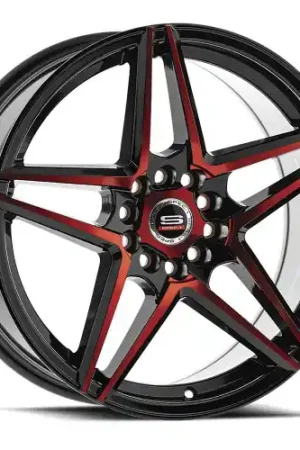 Today Only Spec-1 SP-54 5x108/5x114.3 17x7.5 +42 Gloss Black & Red Machined