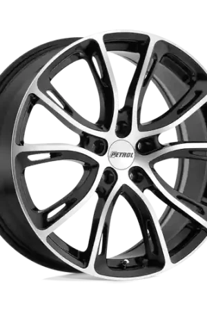 Petrol P5A 5X110 17X7.5 +40 GLOSS BLACK W/ MACHINED CUT FACE Genuine