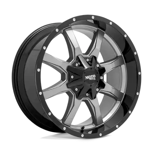 Moto Metal MO970 8X165.1 20X10 -24 GLOSS GRAY CENTER GLOSS BLACK LIP Must Have