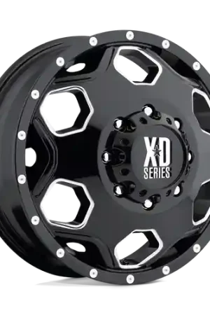 Place Order XD XD815 BATALLION 8X200 22X8.25 +127 GLOSS BLACK WITH MILLED ACCENTS