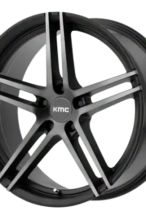 Latest KMC KM703 MONOPHONIC 5X112 18X9.5 +45 SATIN BLACK TITANIUM BLACK FACE