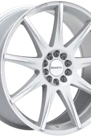 RAVETTI M9 5X110/5X114.3 18x8 +38 SILVER MACHINED Low Price