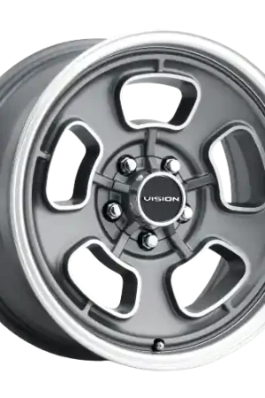 No Minimum Order Vision American-Muscle 148 Shift 5x120.65 15x8+0 Satin Grey Machined Face/Lip