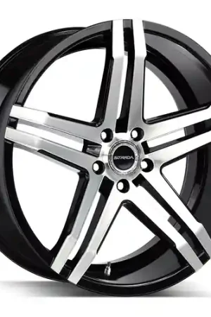 Strada Domani 5x115 22x8.5 +15 Gloss Black Machined Holiday Sale