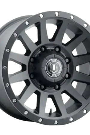 Icon Alloys COMPRESSION HD 8 x 6.5 18x9+12 Satin Black Mega Sale