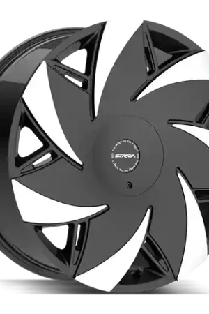 One Day Deal Strada Turbina 5x112/5x115 22x9 +35 Gloss Black Machined Tips