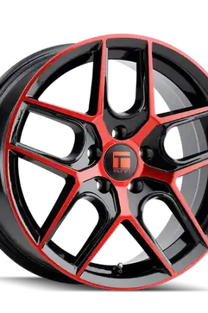 Affordable TOUREN TR79 3279 5x108 18x8 +35 GLOSS BLACK MACHINED WITH RED
