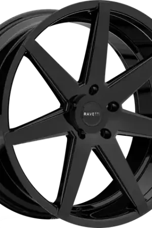 Premium RAVETTI M7 5X112 22x9 +32 FULL GLOSS BLACK