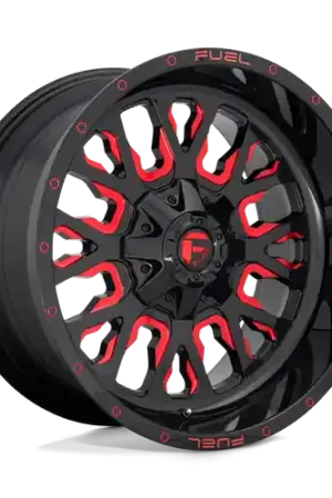 Fuel 1PC D612 STROKE 8X165.1 20X9 +20 GLOSS BLACK RED TINTED CLEAR Trending