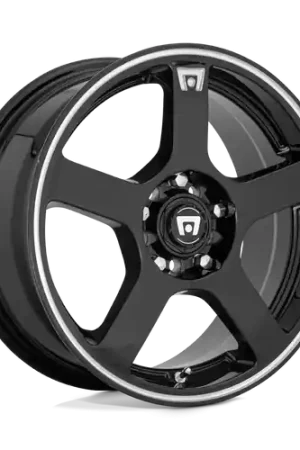 Motegi MR116 FS5 4X100/4X108 15X6.5 +40 GLOSS BLACK MACHINED FLANGE Best Price