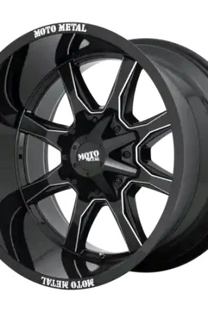 Moto Metal MO970 BLANK 17X9 -12 GLOSS BLACK WITH MILLED SPOKE & MOTO METAL ON LIP Free Delivery
