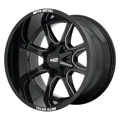 Moto Metal MO970 BLANK 17X9 -12 GLOSS BLACK WITH MILLED SPOKE & MOTO METAL ON LIP Free Delivery