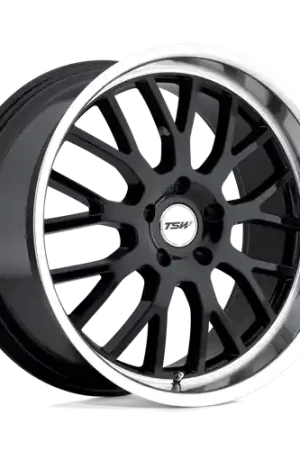 Deal TSW TREMBLANT 5X120 17X8 +20 GLOSS BLACK W/ MIRROR CUT LIP