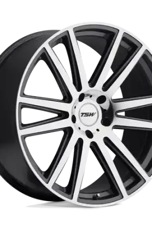 TSW GATSBY 5X112 20X10 +44 GUNMETAL W/ MIRROR-CUT FACE Last Chance