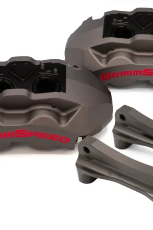 GrimmSpeed 4-Piston Brake Caliper Kit (316mm Rotor) - Gunmetal Gray - 2022-2025 Subaru WRX (VB) Hot Deal