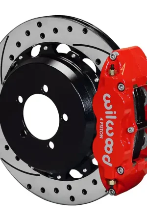 Bulk Order Wilwood FNSL6R Rear Brake Kit 12.88in Drilled/Slotted Red - 2008-2014 Subaru WRX