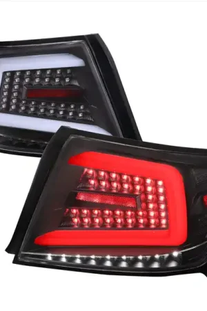 Spec-D Tuning matte black housing with clear lens - White LED bar - 2008-2014 Subaru WRX / STI Handmade