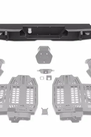 Big Sale Rugged Ridge 20-24 Jeep Gladiator Wingmate Rear Bumper (Max Spare Wheel/Tire 37in. Dia.) - Tex. Blk