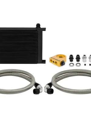 Original Mishimoto Universal Thermostatic 25 Row Oil Cooler Kit (Black Cooler)