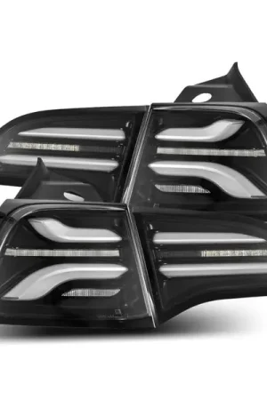 Special Discount AlphaRex 20-22 Tesla Model Y PRO-Series LED Tail Lights Jet Black w/Seq Sig