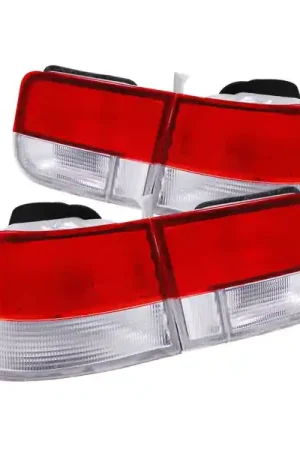 ANZO 1996-2000 Honda Civic Taillights Red/Clear - OEM 4pc Premium