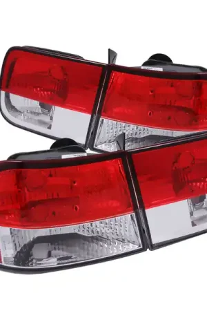 Handmade ANZO 1996-2000 Honda Civic Taillights Red/Clear