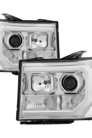 Spyder GMC Sierra 1500/2500/3500 07-13 V2 Projector Headlights - Chrome PRO-YD-GS07V2-LBDRL-C Final Sale