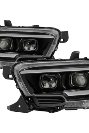 xTune Toyota Tacoma 16-18 DRL Light Bar Projector Headlights - Black PRO-JH-TTA16-LBDRL-BK Direct From Factory