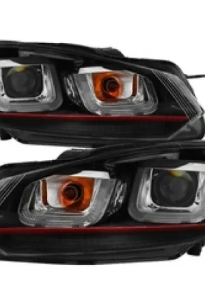 Instant Buy Spyder Volkswagen Golf / GTI 10-13 Version 3 Projector Headlights - Black PRO-YD-VG10V3R-DRL-BK