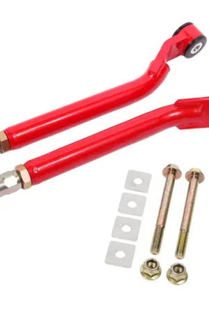 BMR 08-17 Challenger Rear On-Car Adj. Toe Rods Delrin/Rod End Combo - Red Must Have