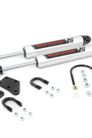 V2 Steering Stabilizer Dual 05-22 Ford Super Duty 4WD Rough Country Same Day Shipping