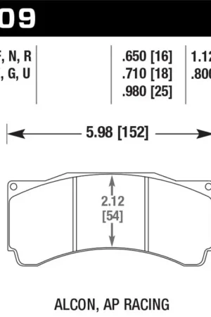Genuine Hawk AP Racing  DTC-60 Rear Race Brake Pads