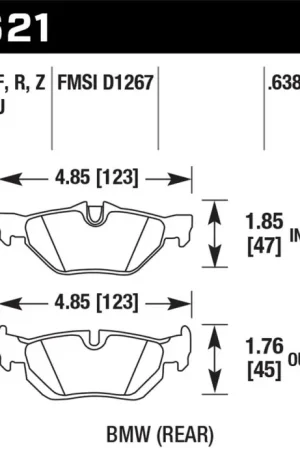 Hawk 2011 BMW 125i Rear ER-1 Brake Pads Best Choice