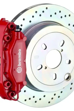 While Supplies Last Brembo 66-89 911S/SC/Carrera Rear GT BBK 4 Piston Cast 2pc 309x28 1pc Rotor Drilled-Red