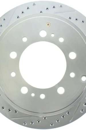 Authentic StopTech Select Sport 13-17 Toyota Land Cruiser Drilled / Slotted Rear Passenger-Side Brake Rotor