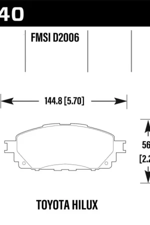 Best Price Hawk 16-17 Toyota Hilux Street HPS Front Brake Pads