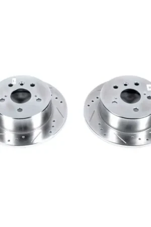 Authentic Power Stop 13-18 Lexus ES300h Rear Evolution Drilled & Slotted Rotors - Pair